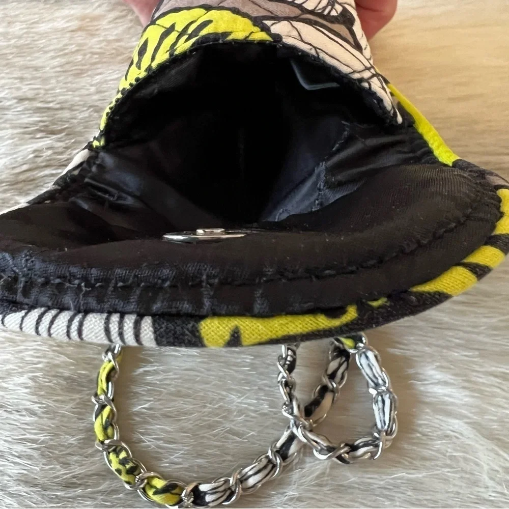 VERA BRADLEY Citron 2014 Mini Cellphone Crossbody Chainlink Yellow Black Floral